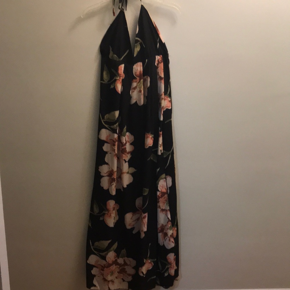 Flower halter maxi dress